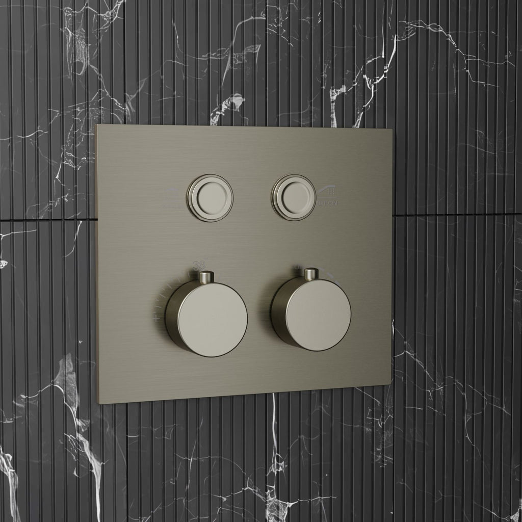 Bewater concealed thermostatic fitting with Pushtronic ease of use, for 2 consumers