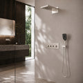 Bewater Duschset, Komplettset mit Handbrause, Regenbrause inkl. Schwallbrause und Unterputz-Mischer