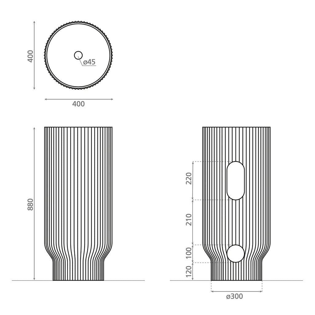 bathco BOHOL - pedestal washbasin made of natural stone