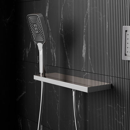 Bewater Handbrause mit Schlauch und praktischer Wandablage inkl. Brausehalter