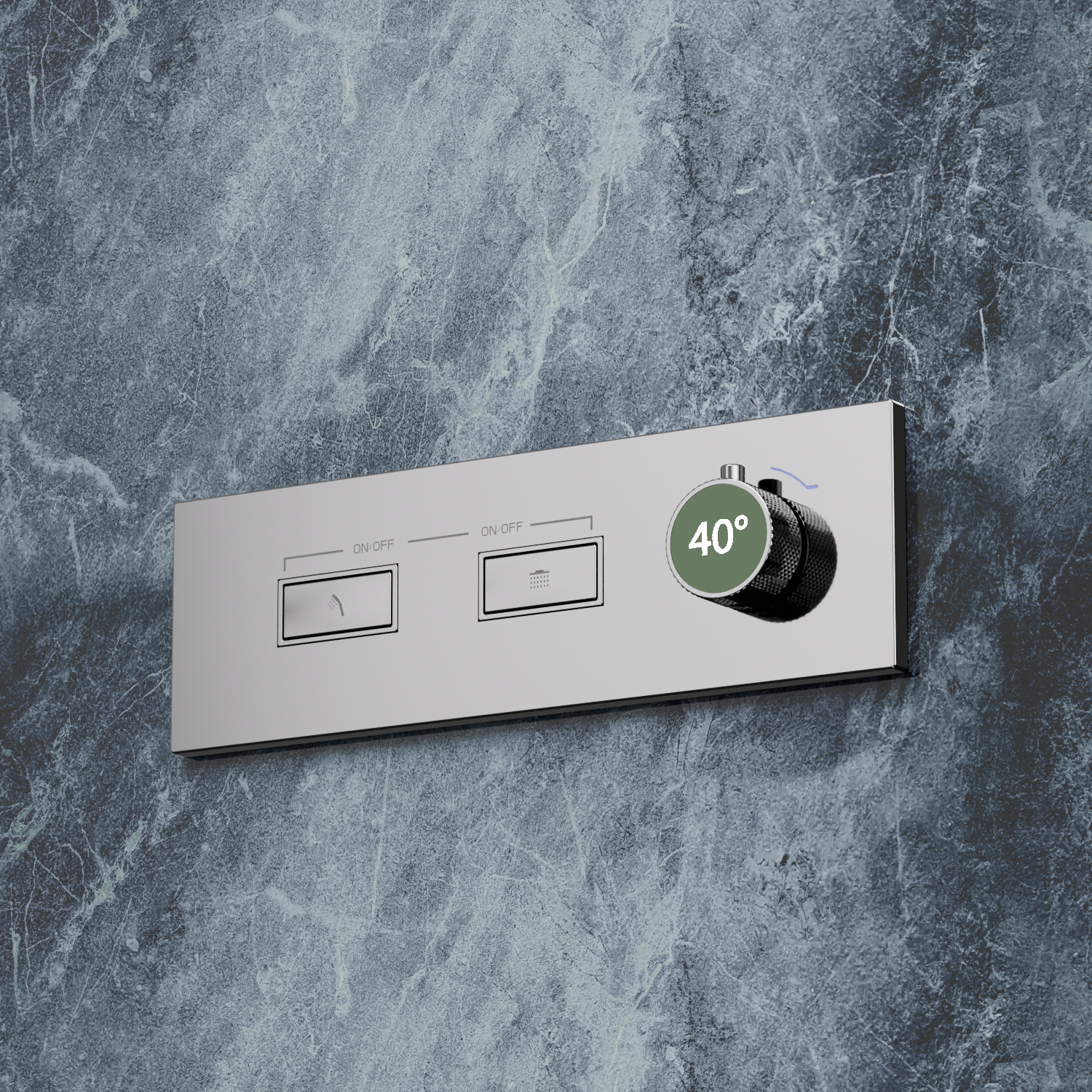 Bewater shower fitting with integrated water turbine, no power connection required