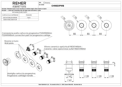REMER RUB. Mur-Mitigeur de lavabo - Série Chrono