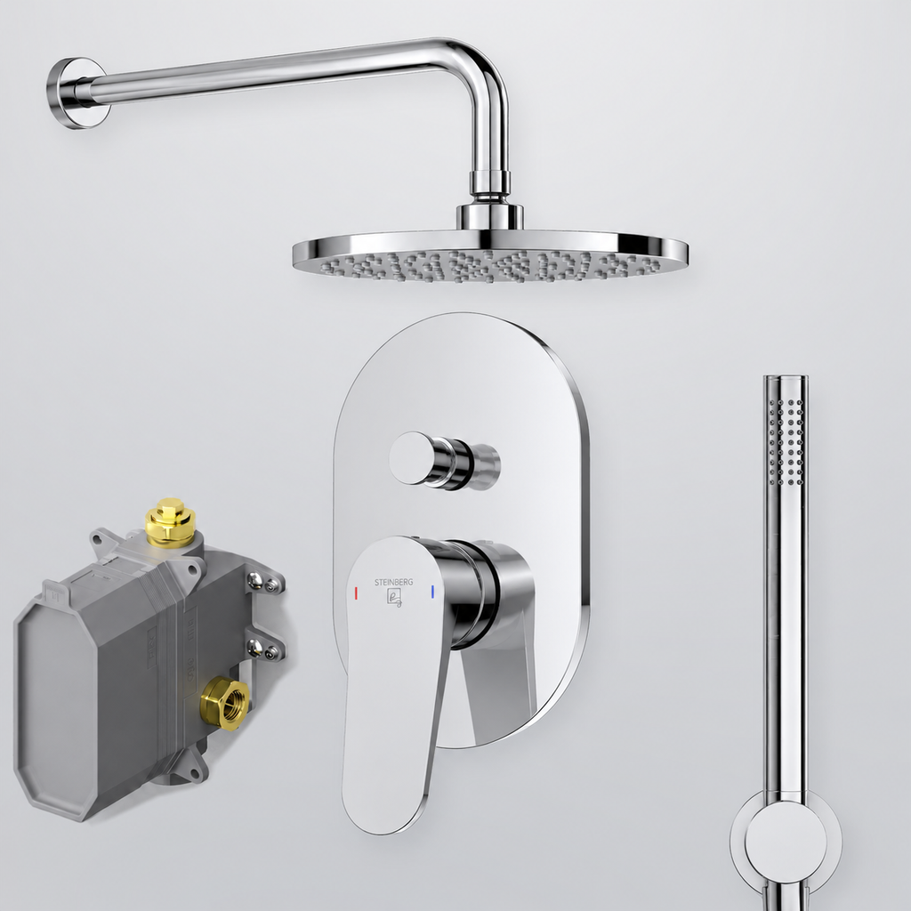 Steinberg Serie 340 Sensual Rain Unterputz-Duschsystem, Einhebelmischer - Set
