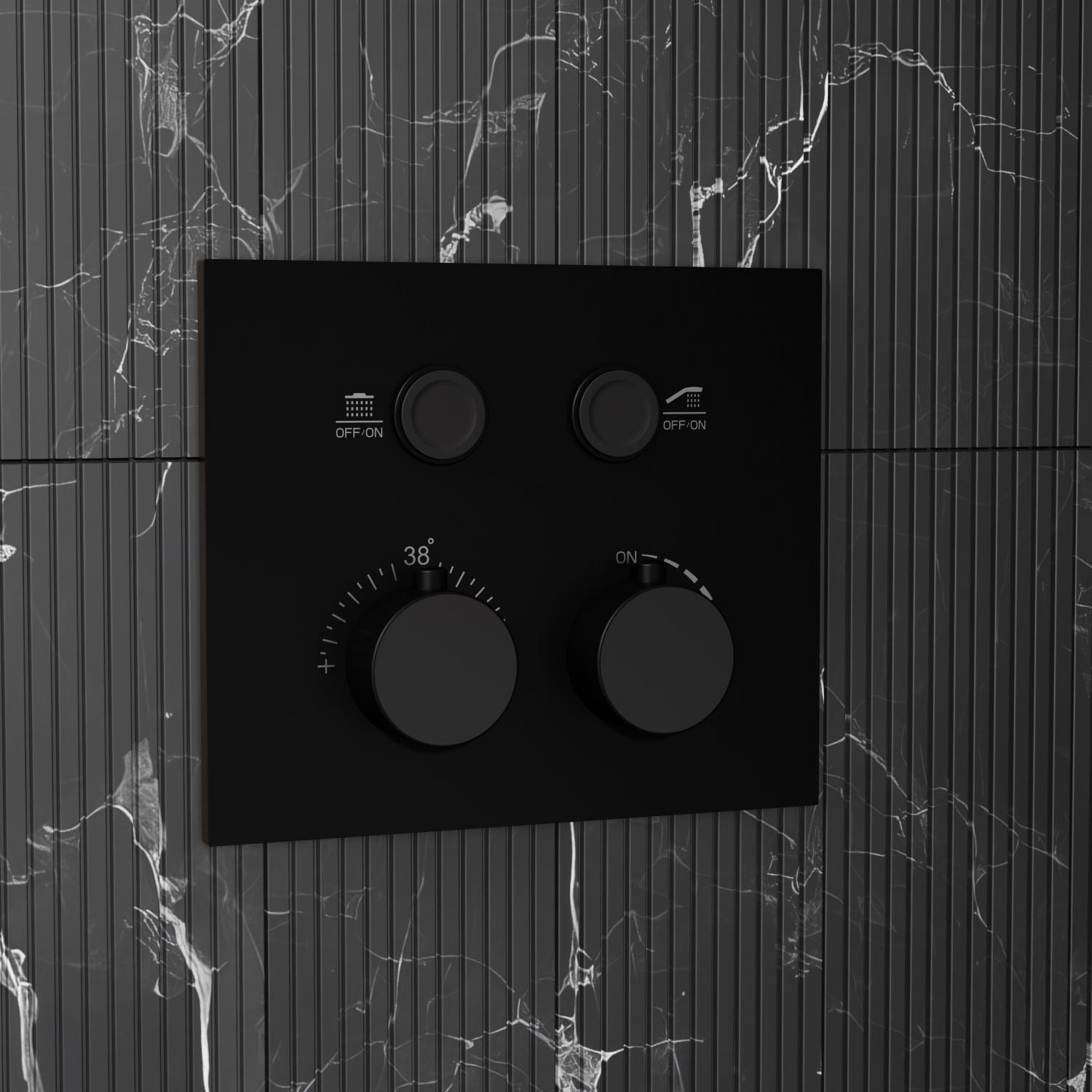 Bewater concealed thermostatic fitting with Pushtronic ease of use, for 2 consumers