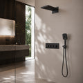 Bewater Duschset, Komplettset mit Handbrause, Regenbrause inkl. Schwallbrause und Unterputz-Mischer