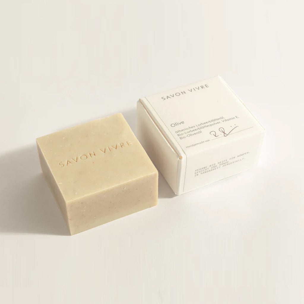 SAVON VIVRE - Handgemachte Seife OLIVE, Olivenölseife mit ätherischem Bio-Lorbeerblätteröl
