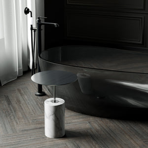 Side table Steinberg Series 541 with a metal table area and solid base - marble look