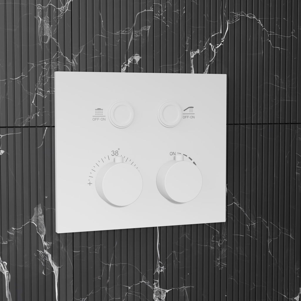 Bewater concealed thermostatic fitting with Pushtronic ease of use, for 2 consumers