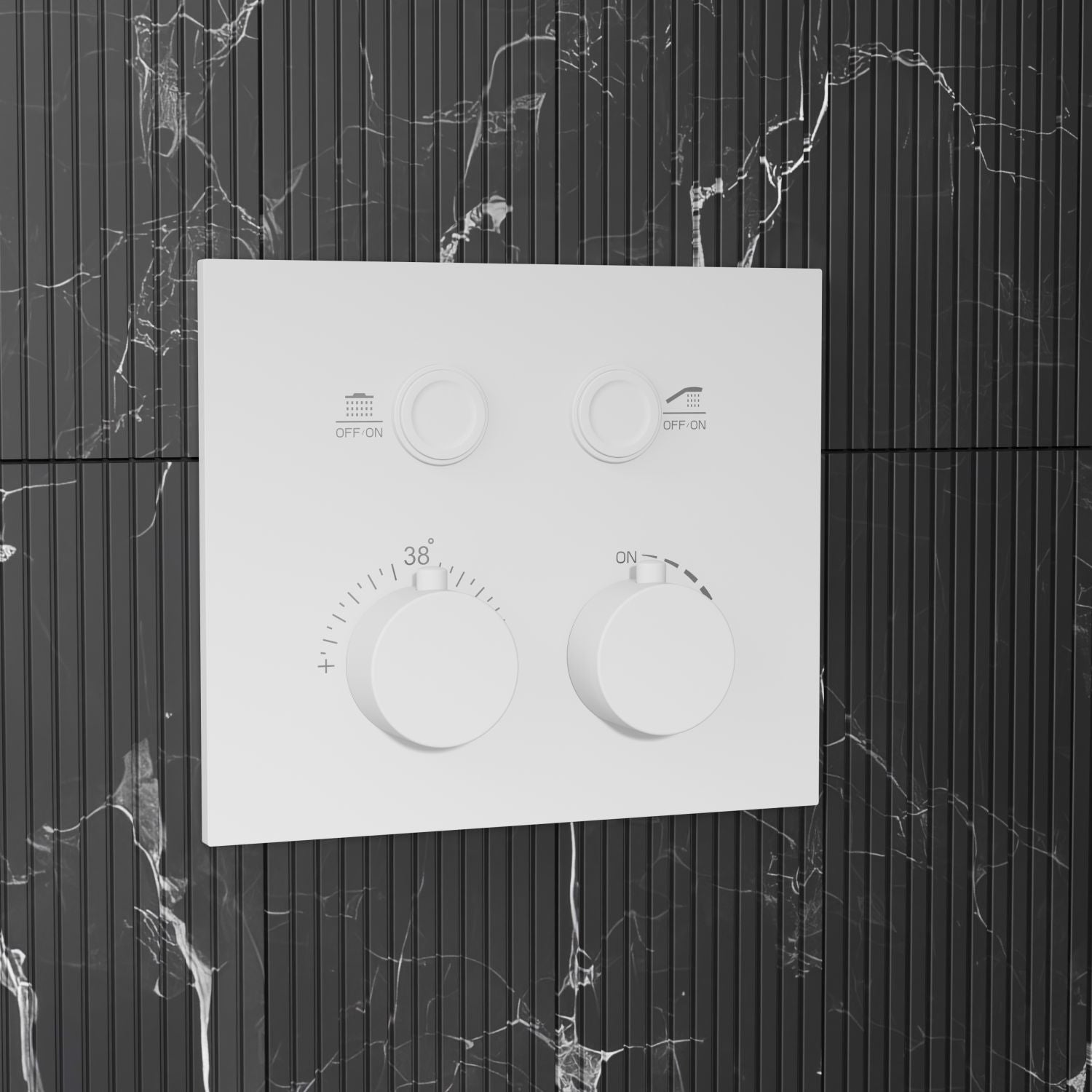 Bewater concealed thermostatic fitting with Pushtronic ease of use, for 2 consumers