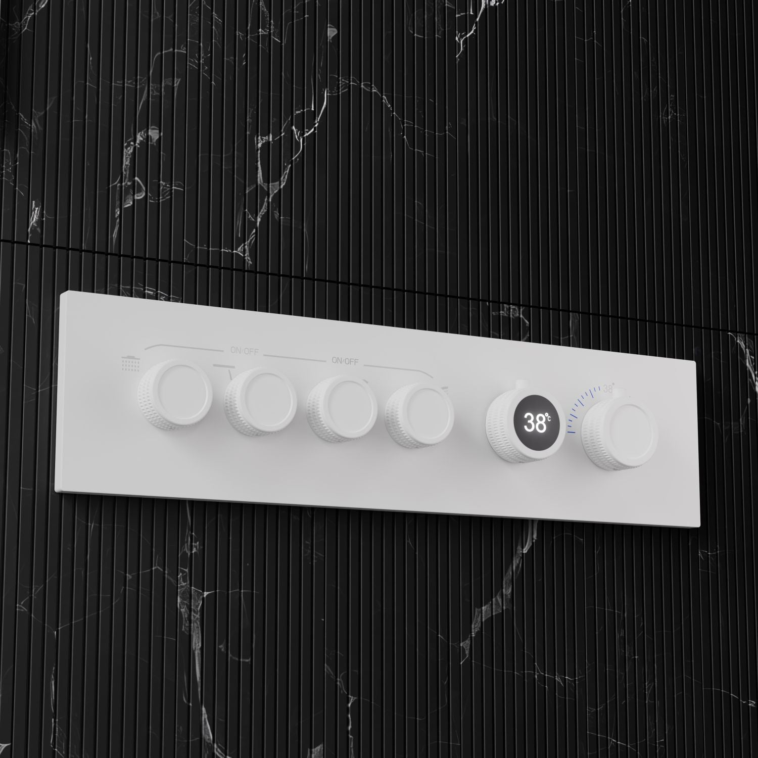 Bewater shower fitting with integrated water turbine, no power connection required