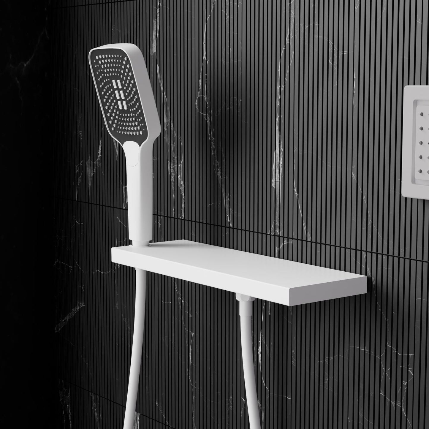 Bewater Handbrause mit Schlauch und praktischer Wandablage inkl. Brausehalter