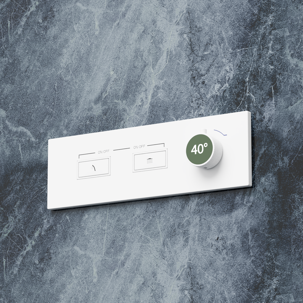 Bewater shower fitting with integrated water turbine, no power connection required