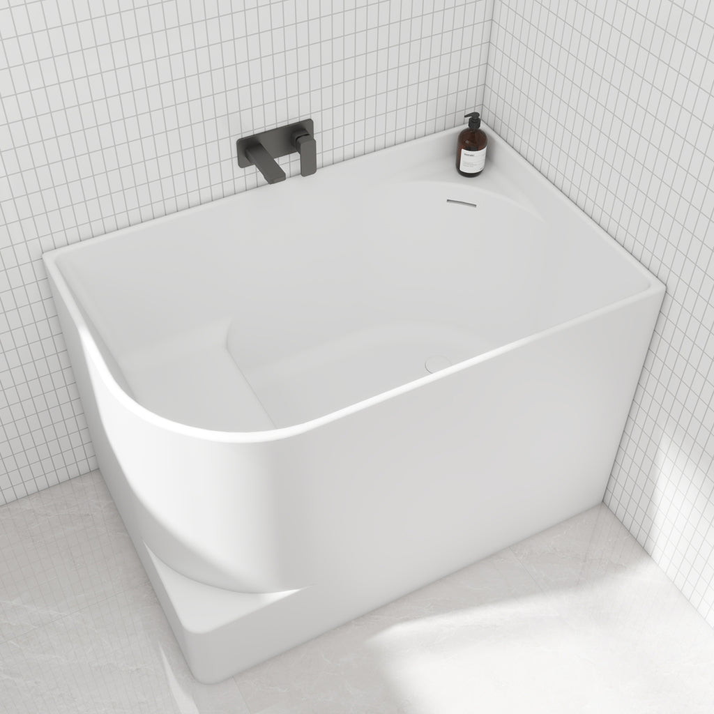 Bewater Eck-Badewanne, Einstieg links,  Solid Surface