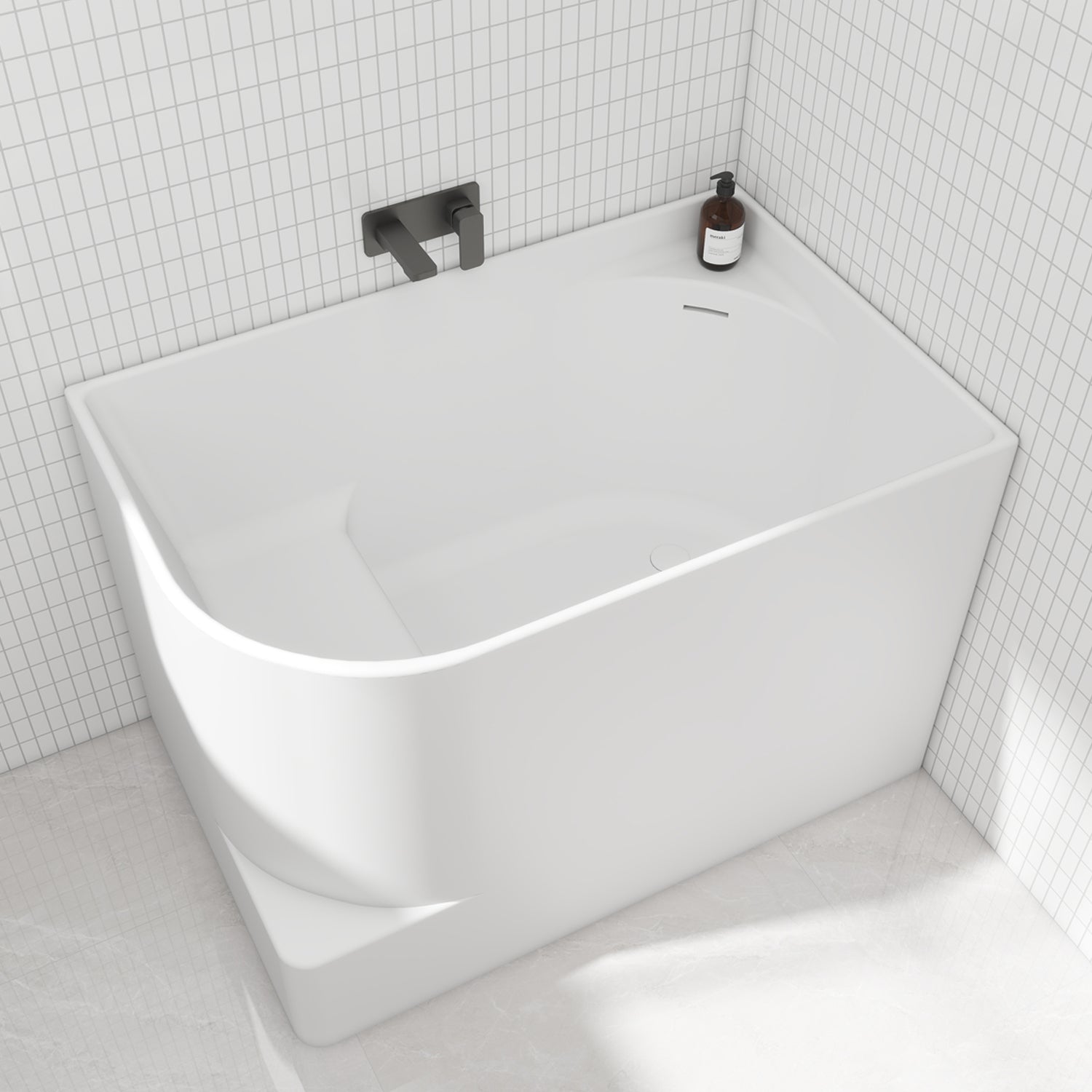 Bewater Eck-Badewanne, Einstieg links,  Solid Surface