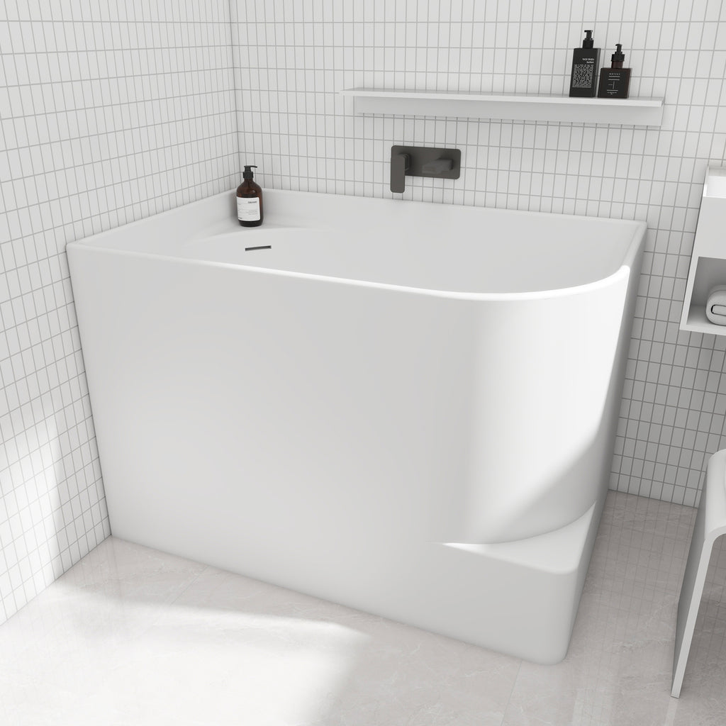 Bewater Eck-Badewanne, Einstieg rechts,  Solid Surface