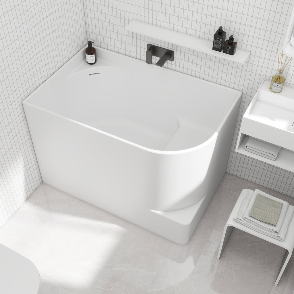 Bewater Eck-Badewanne, Einstieg rechts,  Solid Surface