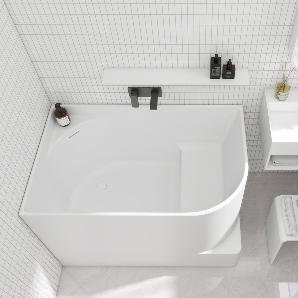 Bewater Eck-Badewanne, Einstieg rechts,  Solid Surface
