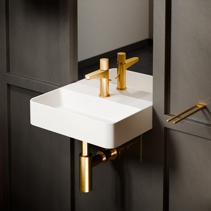 Treos Hand wash basin angular in white - 46.5cm wide - made of ceramic - series 800