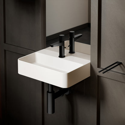 Treos Hand wash basin angular in white - 46.5cm wide - made of ceramic - series 800