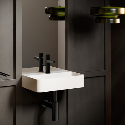 Treos Hand wash basin angular in white - 46.5cm wide - made of ceramic - series 800