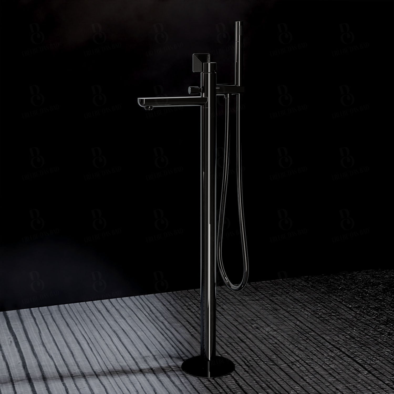 Daniël Rub. Vrijstaande badkraan - Stellar Chrome Glanzend Zwart Chrome-serie Wastafelkraan