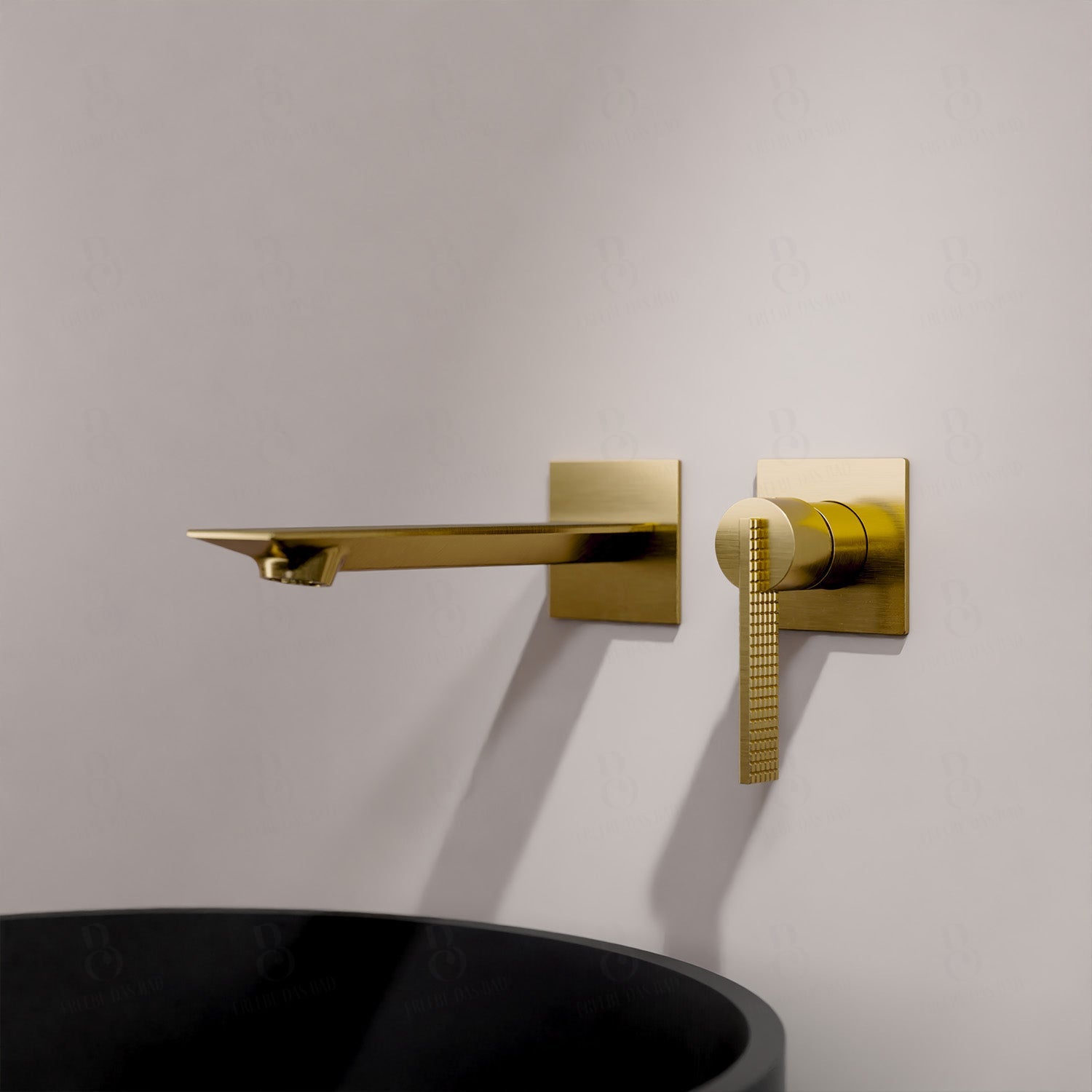 Daniel Rub. Wand-Waschtischarmatur - Serie Club Brushed Gold Waschtischarmatur