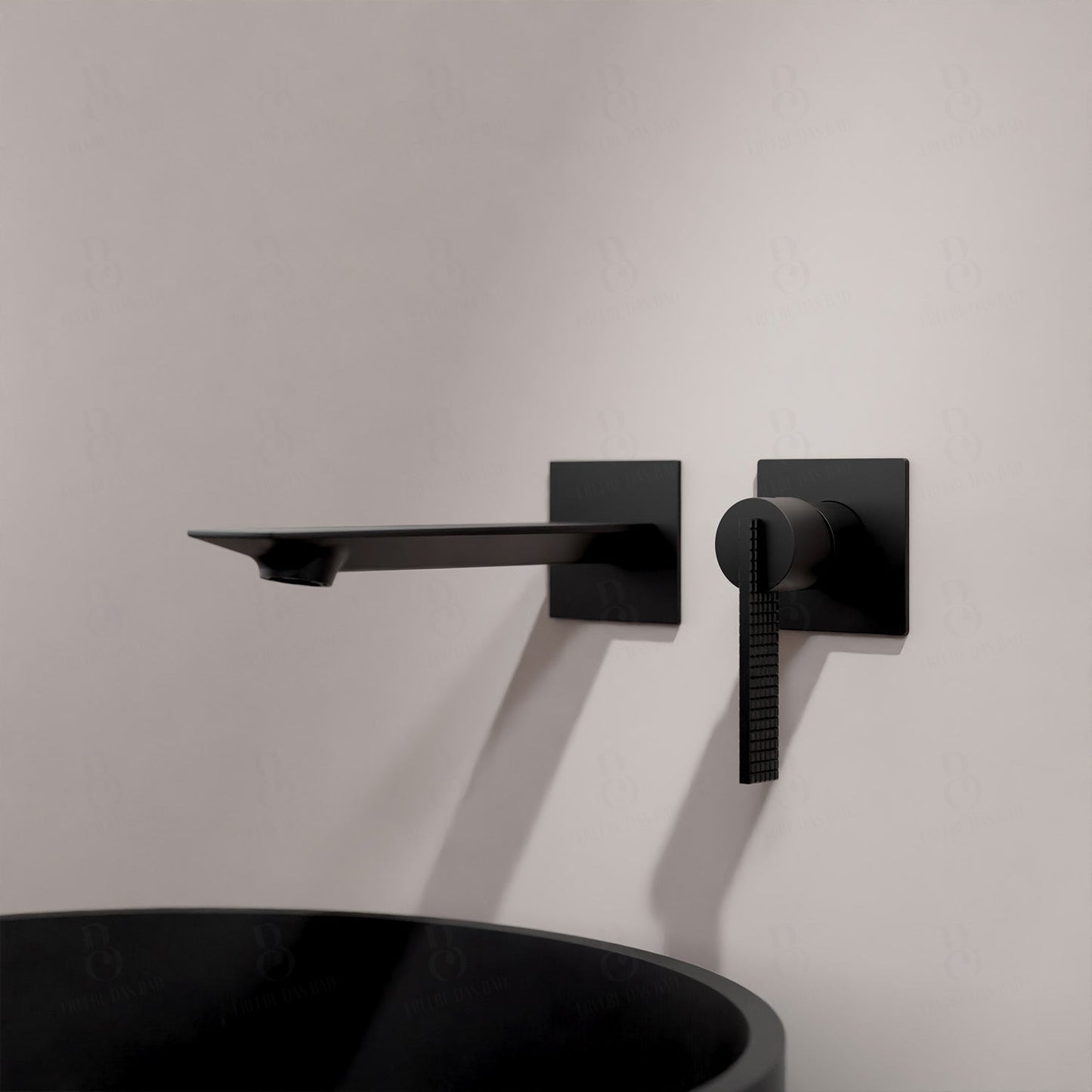 Daniel Rub. Wand-Waschtischarmatur - Serie Club Matt Black Waschtischarmatur