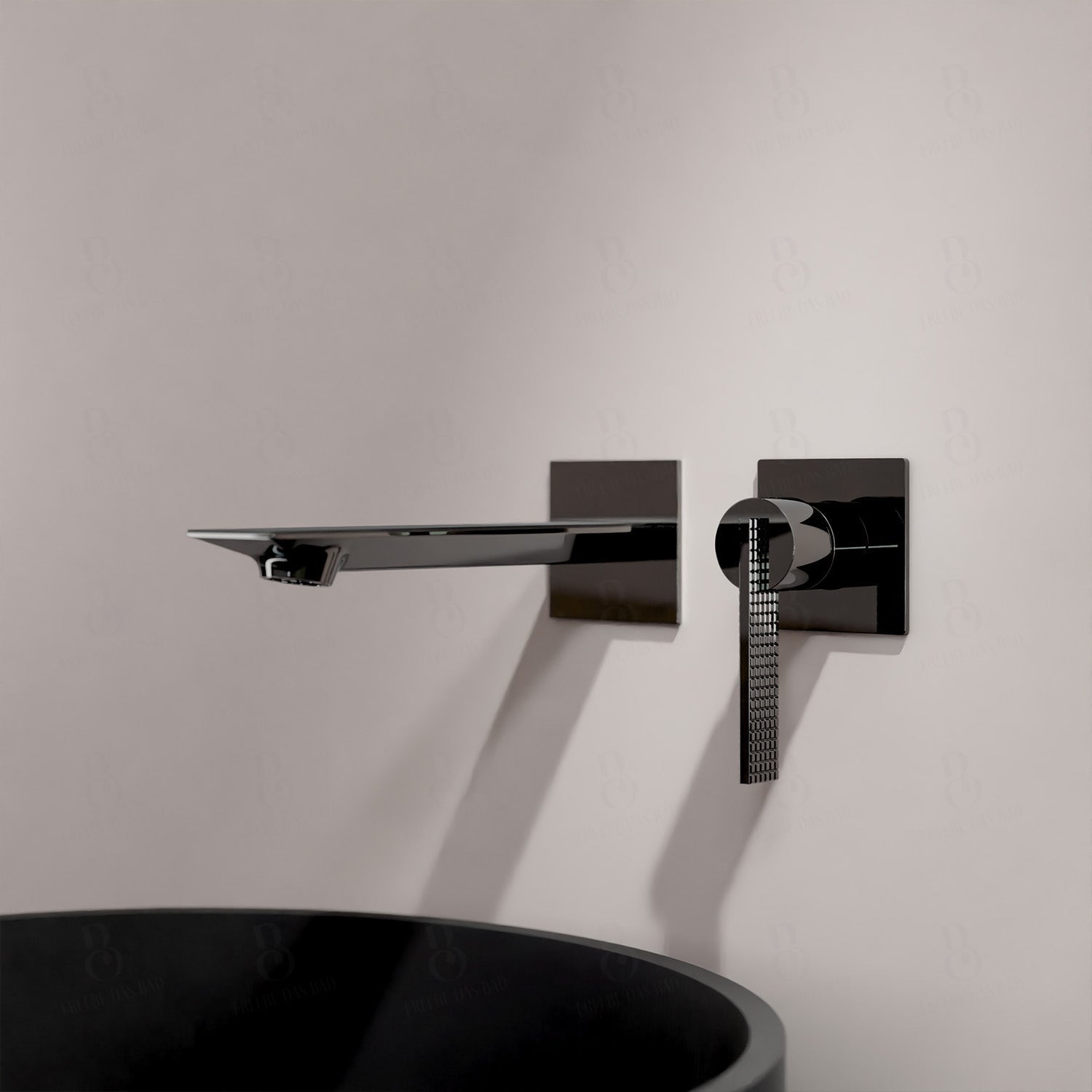 Daniel Rub. Wand-Waschtischarmatur - Serie Club Shiny Black Chrome Waschtischarmatur