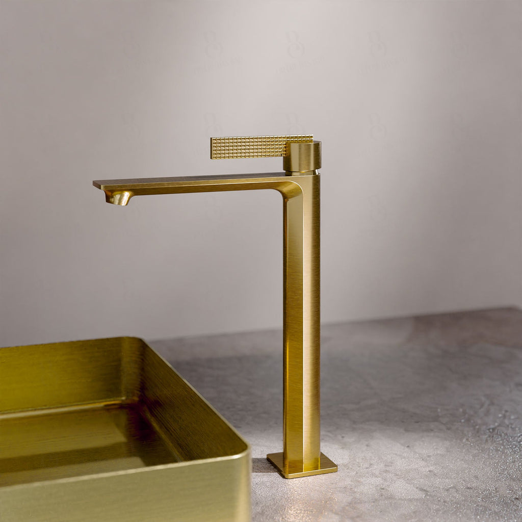 Daniel Rub. Single Lever Basin Mixer - Series Club High fitting without waste fitting Brushed Gold