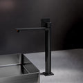 Daniel Rub. Single Lever Basin Mixer - Stellar series high fitting with drain fitting Matt Black