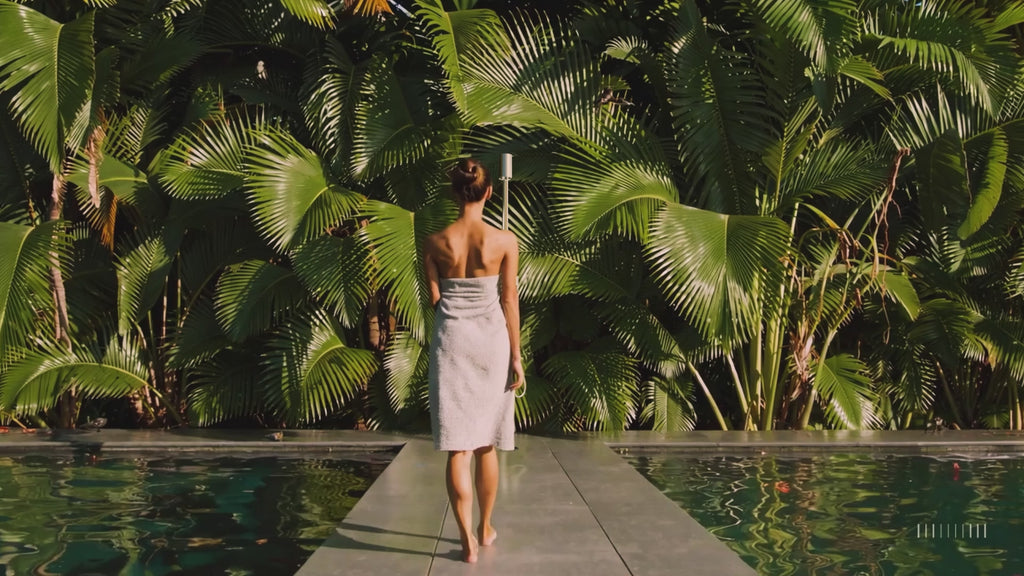 Steinberg Freestanding garden shower - outdoor shower - made of stainless steel - matt brushed