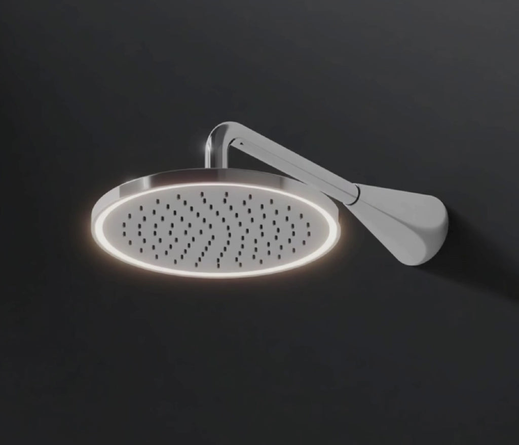 Douche de tête avec éclairage LED - avec mini turbine à eau - aucun branchement électrique requis