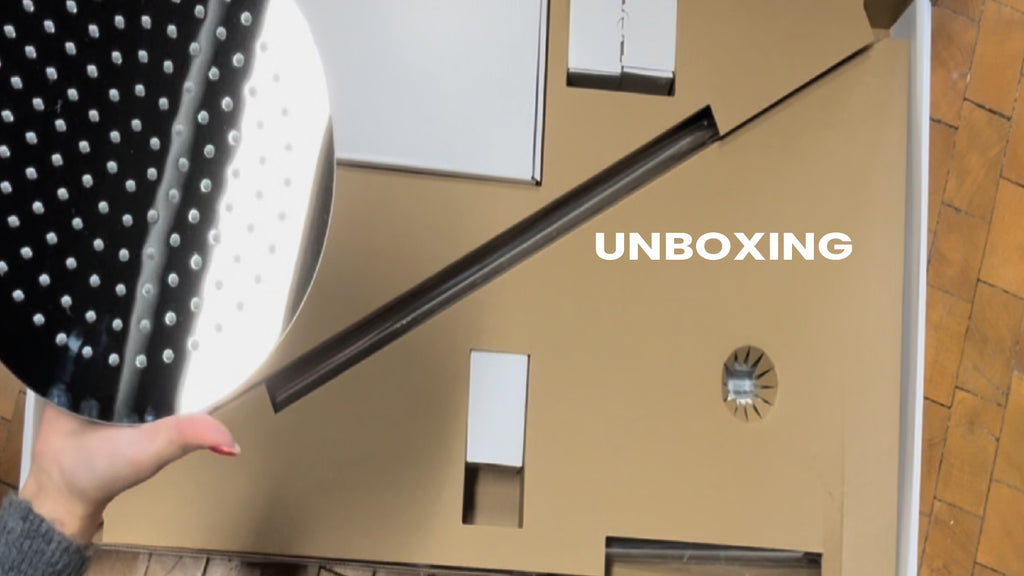 Steinberg shower set Matt gold, with thermostat, Rain Shower Round and rod hand shower