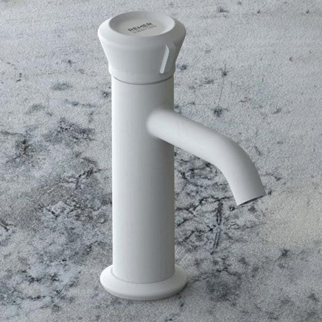 Remer Rub. Single lever basin mixer - Element series without drain fitting, white matt