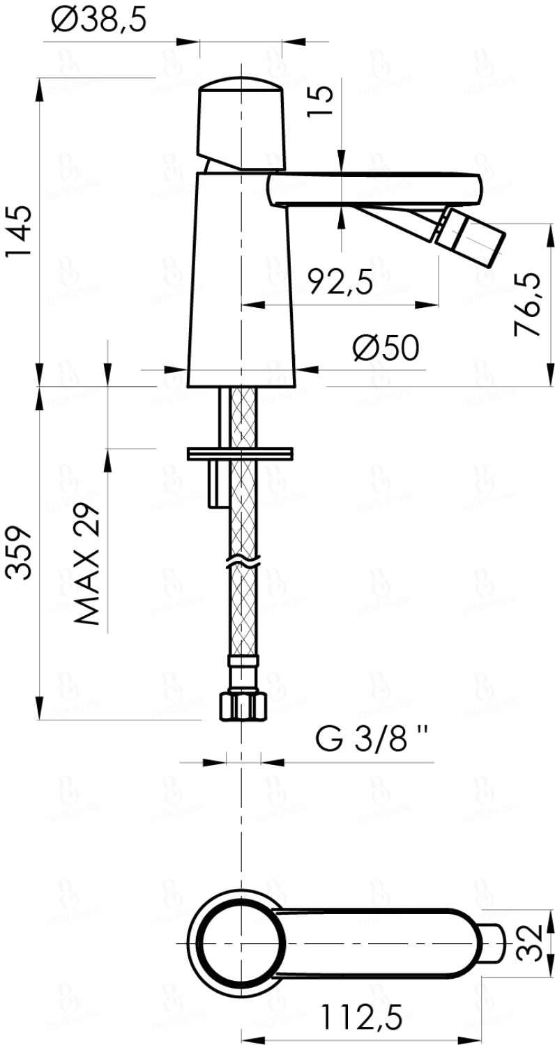 Sanycces Dedal Bidet Single Lever Mixer With Push Lock Rose Gold Bidet Mixer