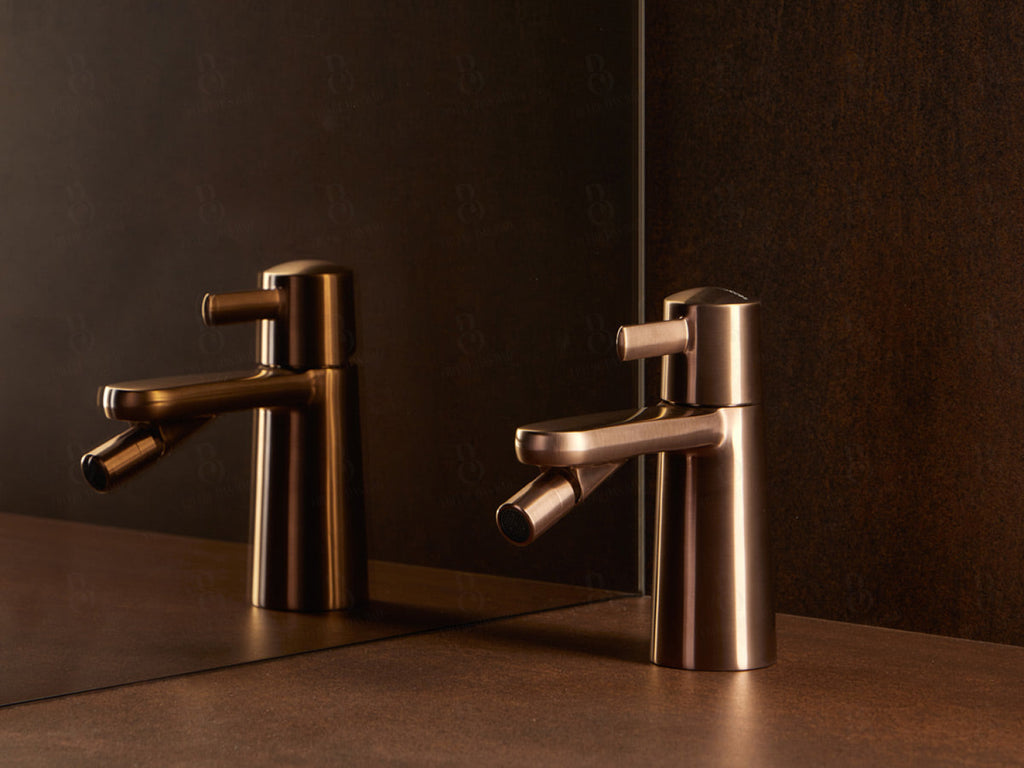 Sanycces Dedal Bidet Single Lever Mixer With Push Lock Rose Gold Bidet Mixer