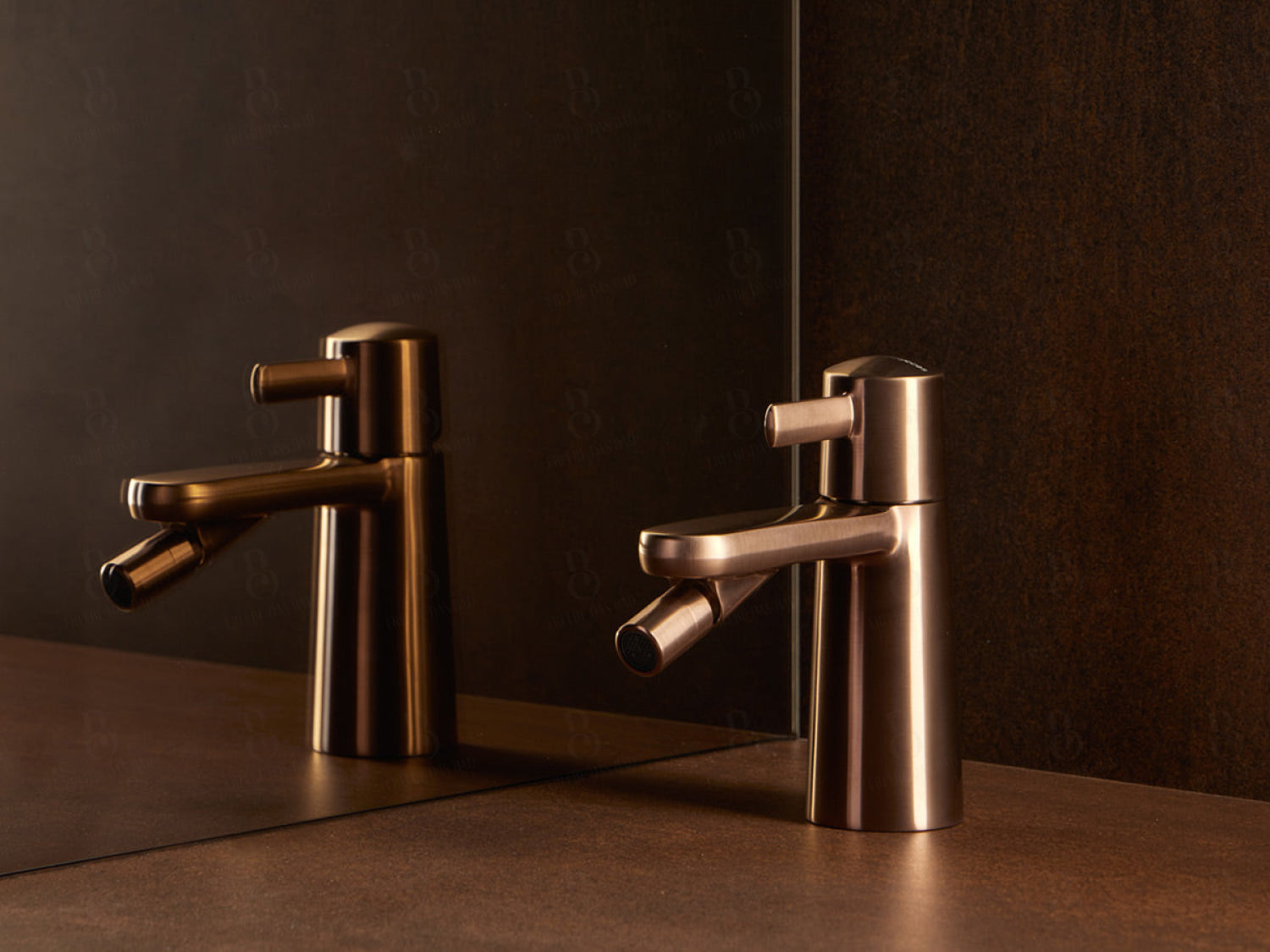 Sanycces Dedal Bidet Single Lever Mixer With Push Lock Rose Gold Bidet Mixer