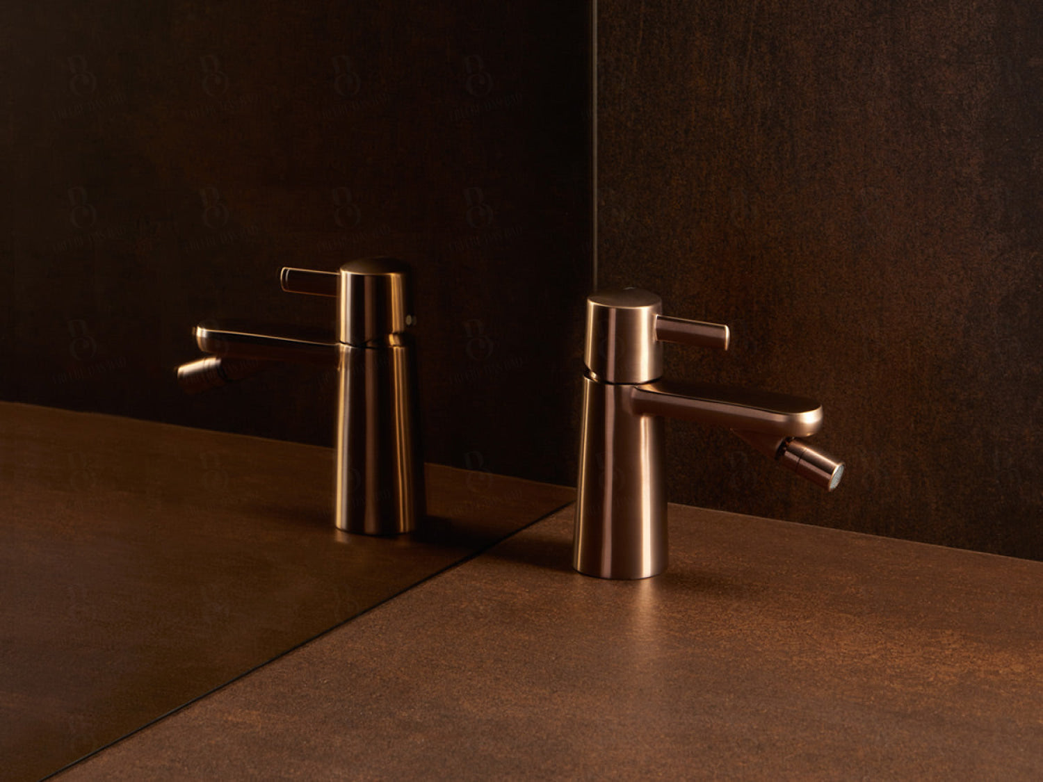 Sanycces Mitigeur à levier unique pour bidet Dedal avec verrouillage poussoir or rose brossé/mélangeur de bidet