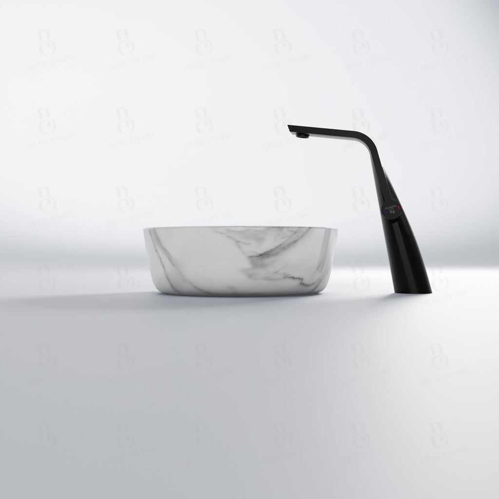 Aufsatzwaschtisch rund - Steinberg Serie 540 - aus Solid Surface - Marmor Look