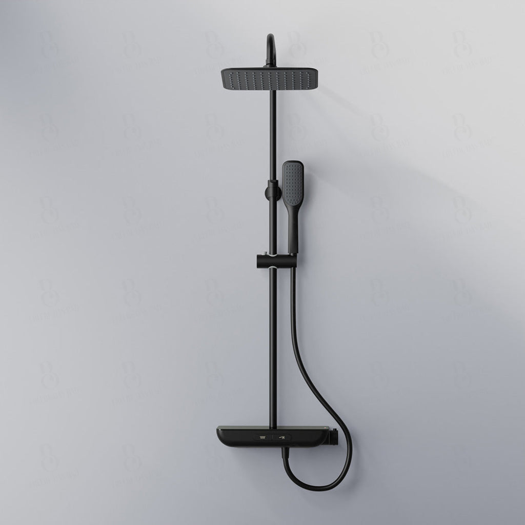 Steinberg Duschsystem Mit Glasablage Thermostat Regenbrause Und Stabhandbrause Serie 101