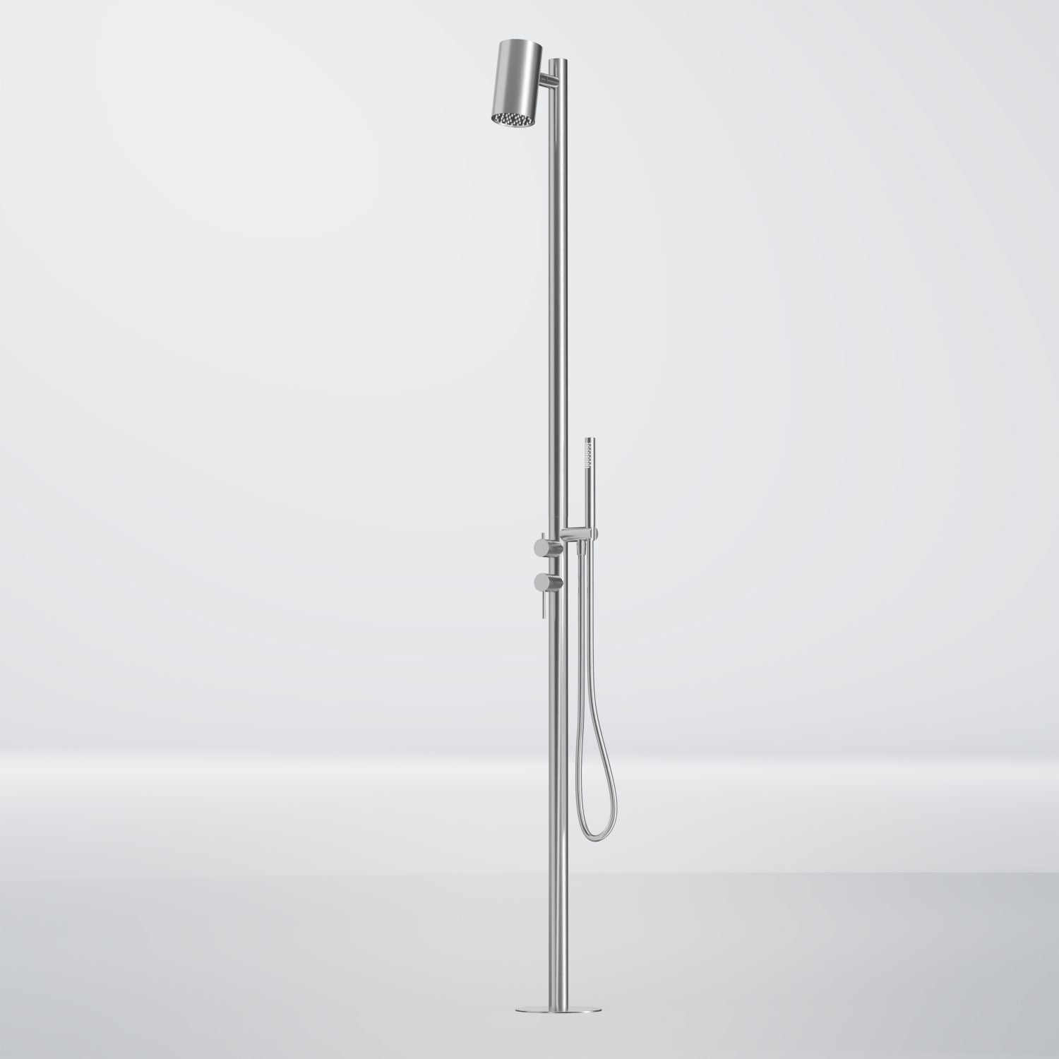 Steinberg Garden Shower Freestanding - Outdoor Shower Made of Matt Brushed Stainless Steel Outdoor Shower