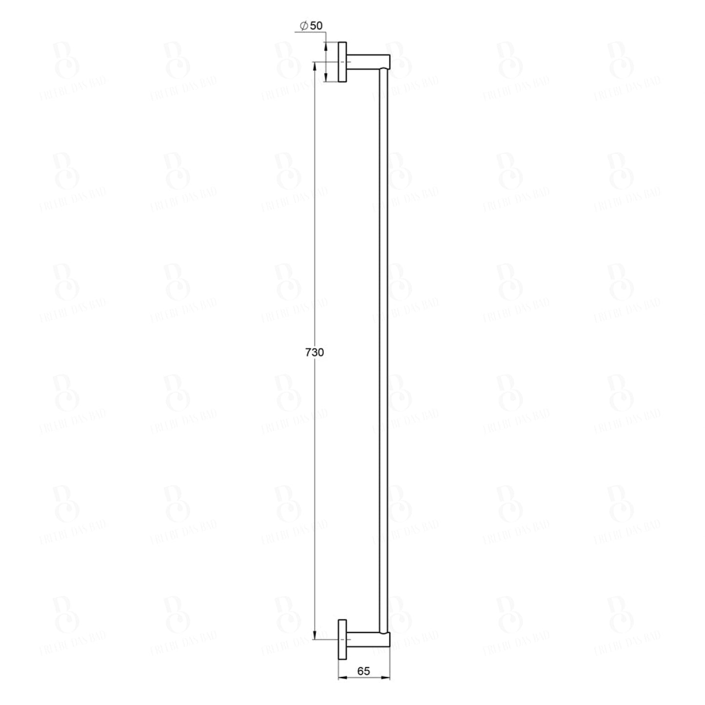 Treos Serie 555 Handtuchstange Breite 780 mm rund chrom