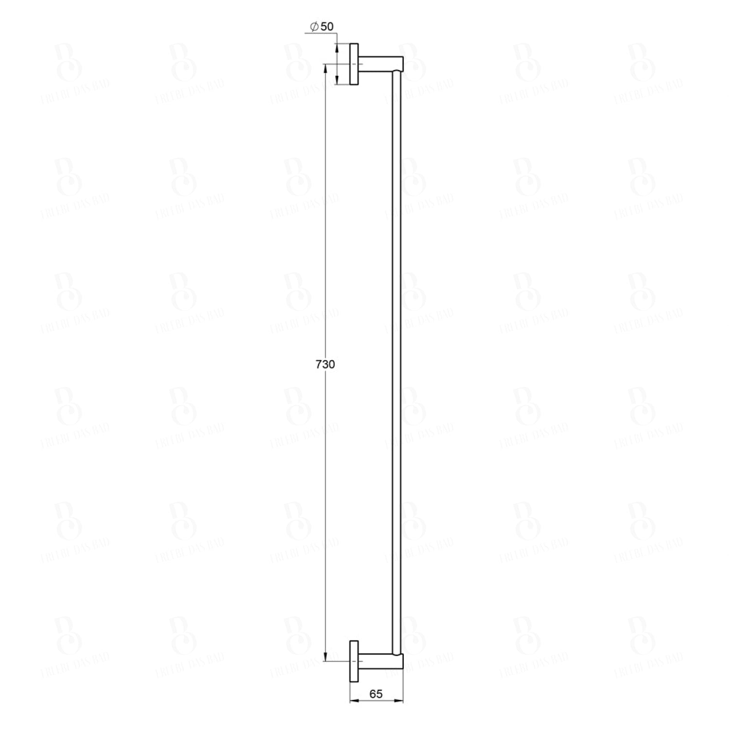 Treos Serie 555 Handtuchstange Breite 780 mm rund chrom