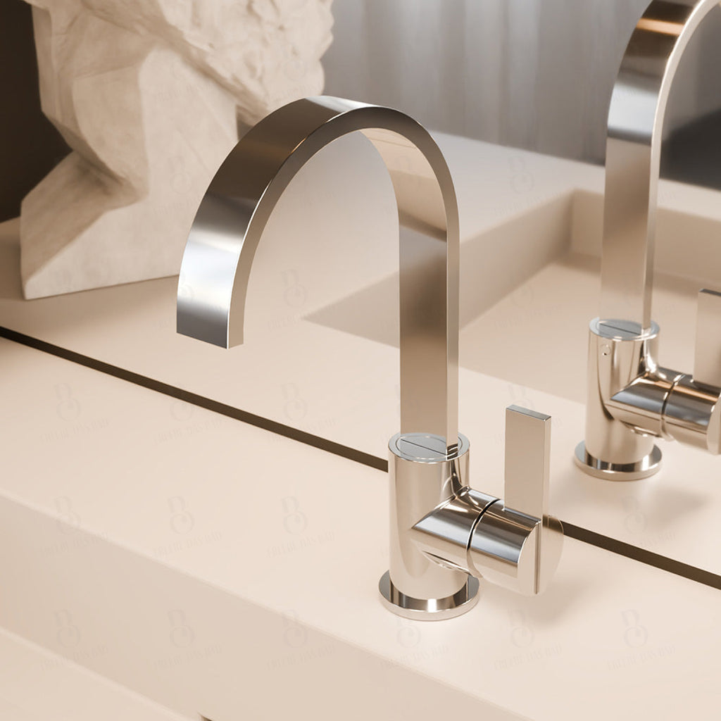 Treos Waschtischarmatur in Chrom - Serie 195 - mit Druckverschluss - 195.01.1500