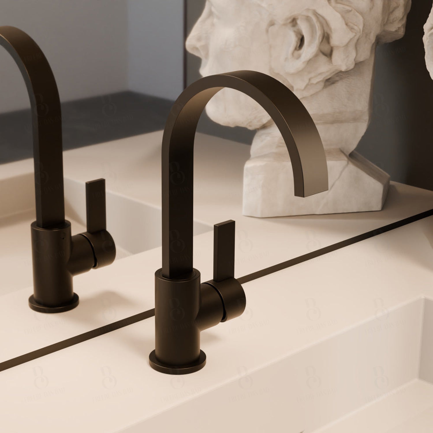 Treos Waschtischarmatur in Schwarz - Serie 195 - mit Druckverschluss - 195.01.15002